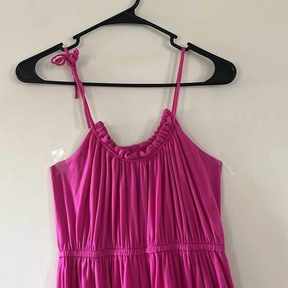 J Crew Magenta Pink Crinkle Midi Dress Dress Loose Fit Sz XS to S - Picture 4 of 16